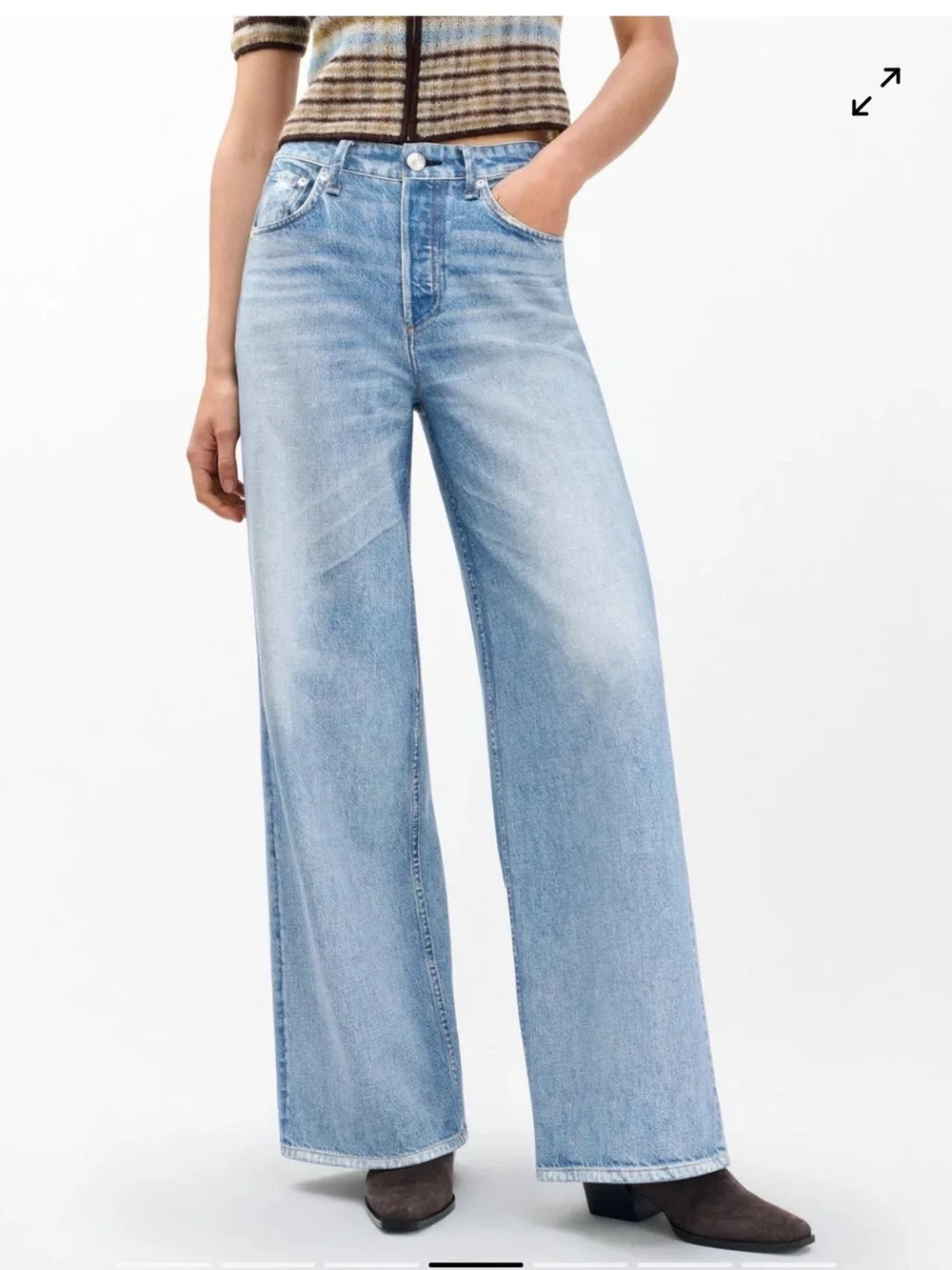 Rag & Bone NWT Viral Miramar Terry High Rise Sofie Sweatpant Jeans in Raily, 25